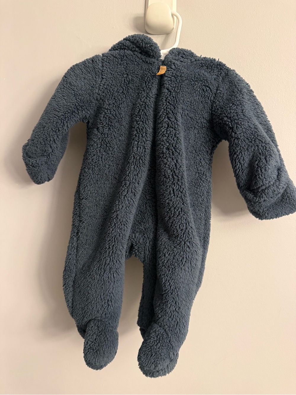 Carter’s Blue Sherpa Bear Ear Hooded Pram Bunting Suit 3 Months